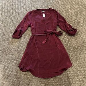 Maurices Burgundy Long Sleeve Dress
